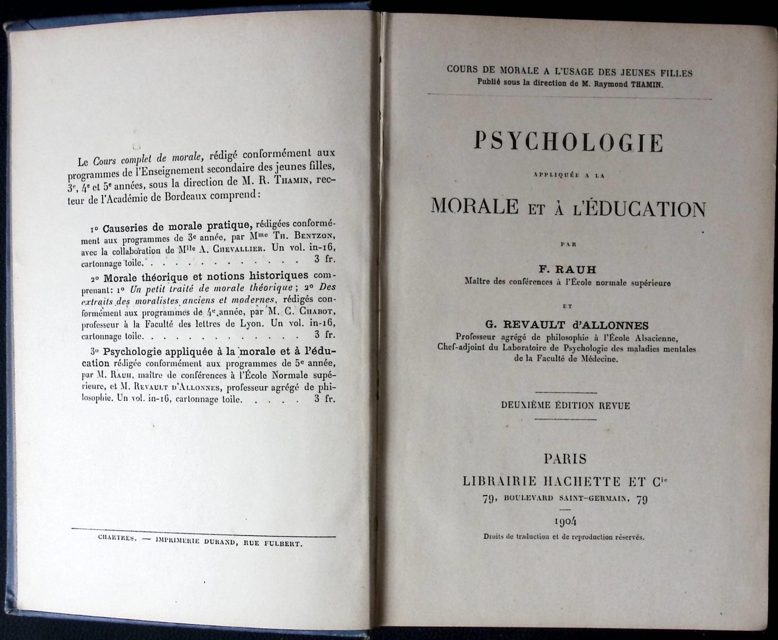 psychologie appliquee a la morale et a leducation hachette jeunes filles photo 1 psychologie appliquee a la morale et a leducation hachette jeunes filles photo 1