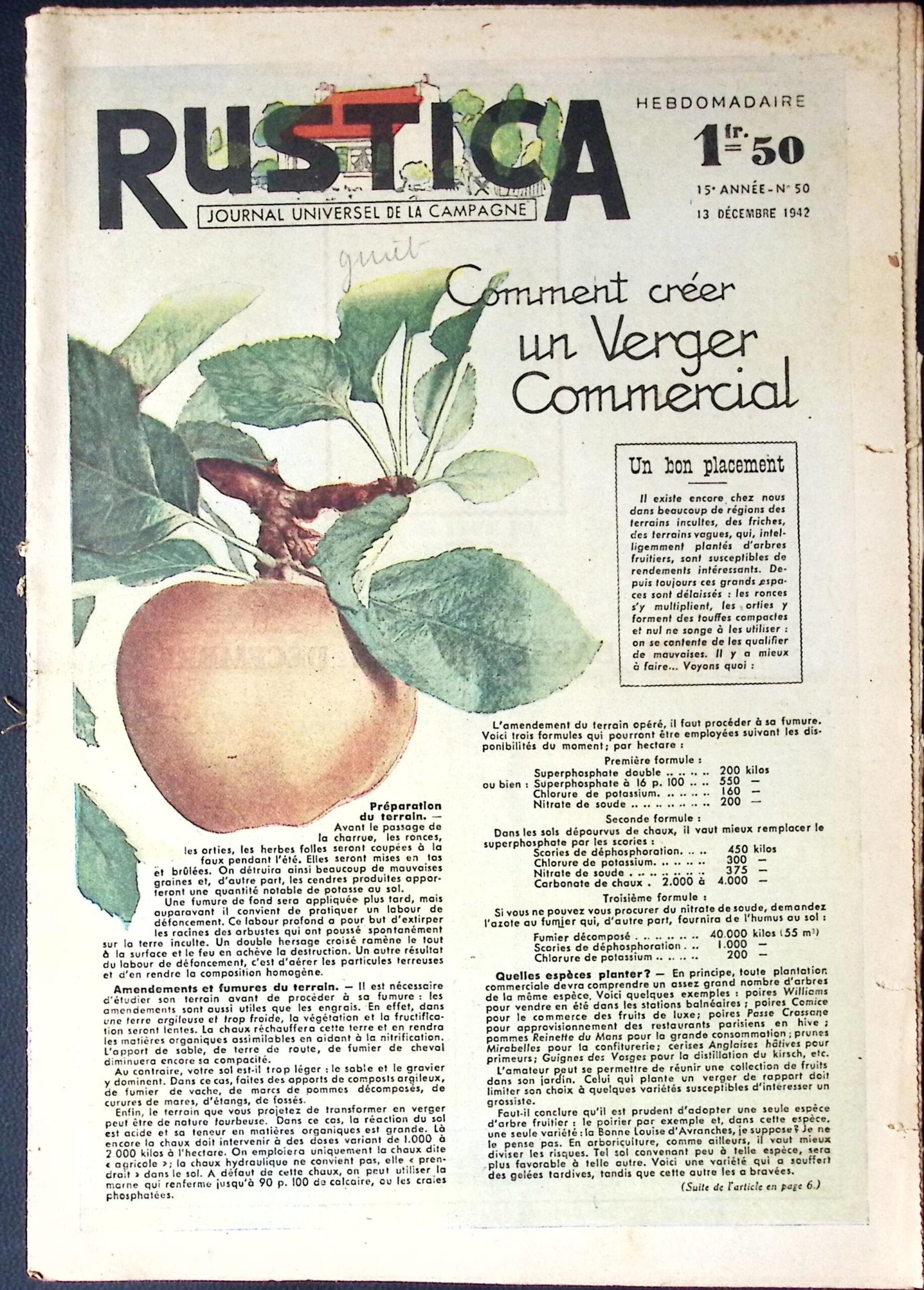 rustica – journal universel de la campagne — 15e annee – n°50 rustica – journal universel de la campagne — 15e annee – n°50