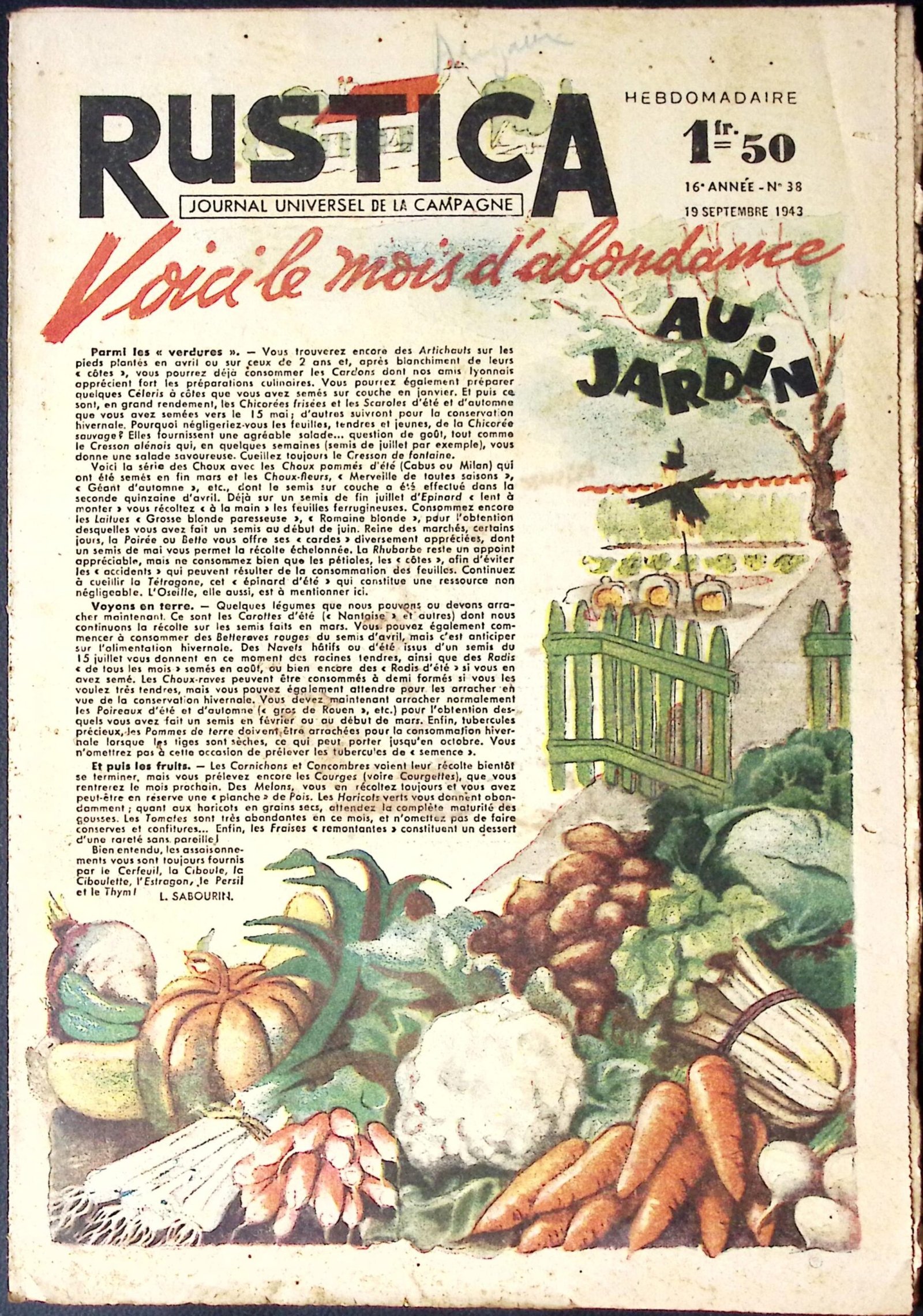 rustica – journal universel de la campagne — 16e annee – n°38 rustica – journal universel de la campagne — 16e annee – n°38